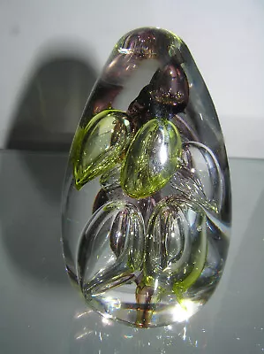 Buy Beautiful Large Air Bubble Design Langham Glass Cone Paperweight England 4  High • 14.95£