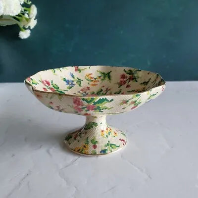 Buy Royal Winton ‘Queen Anne’ Chintz 15541 Pedestal Compote England  • 35£