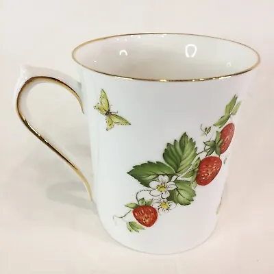 Buy 1 Queen's England Bone China Virginia Strawberry Flat Cups Mug Coffee Tea • 13.49£