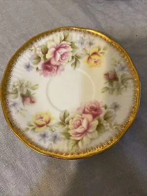 Buy Queens Garden Pink & Yellow Roses Plate Fine Bone China Rosina Made In England • 28.50£