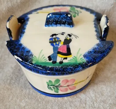 Buy HB Quimper Henriot French Pottery Covered Butter Server Dish  • 14.41£