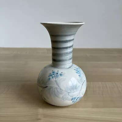 Buy Jersey Pottery Co. Bud Vase - Blue & Grey Floral /Geometric Design - 5¾”/14.5cm • 9.99£