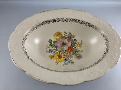 Buy Vtg Deep Bowl The Edwin M Knowles China Co USA 35-46 8” Oval Floral Dinnerware • 18.94£