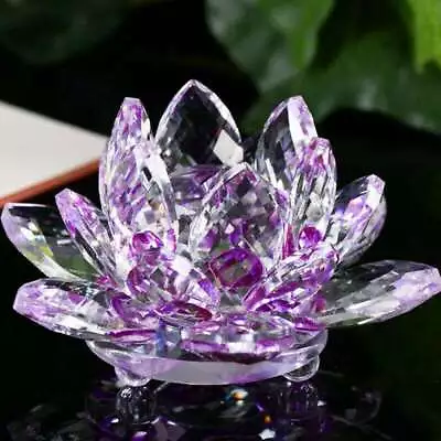 Buy Crystal Glass Lotus Flower Candle Holder Candlestick Home Decor Craft Tea Light • 5.60£