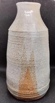 Buy Handmade Hand Crafted Art Pottery Bud Vase Brown, Grey, Beige With White Signed • 23.16£