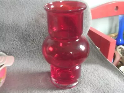 Buy Riihimaki Red Glass  Tuulikki  Design Vase By Tamara Aladin 18cm High • 30£
