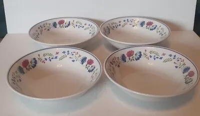 Buy Set Of 4 BHS 'Priory' Tableware Cereal/Dessert/Soup/Salad Bowls Floral Pattern • 18£