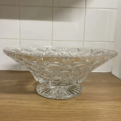 Buy Vintage Crystal Cut Glass Pedestal Bowl Table Centrepiece Fruit Bowl Decorative • 44.99£