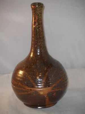 Buy Damian Keefe Oakington Studio Pottery Wood Fired & Salt Glazed Onion Vase 21.5cm • 19.99£