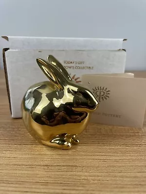 Buy ROOKWOOD 1989 Gold Finish POTTERY RABBIT PAPERWEIGHT  #6160  465/500 With Box • 192.58£