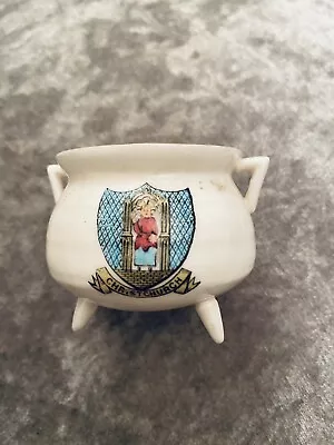 Buy W.H. GOSS Crested China Pots Model Of  Christ Church Old Manx Pot At Peel • 0.99£