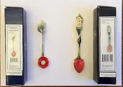 Buy Franz FZ00146 Strawberry Spoon And FZ00800 Poppy Spoon - Both Boxed • 30£