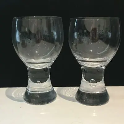 Buy Set Of 2 Kosta Boda Rondo Crystal Claret Glasses With Bubble Stem Cr1878 • 142.26£