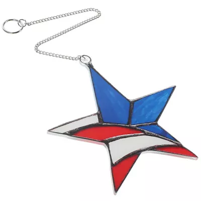 Buy Colorful Stained Glass Star Ornament For Home And Garden Decor- • 8.63£