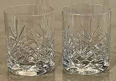 Buy 2 Beautiful Cut Crystal Double Old Fashioned Rocks Crystal Glassware 10 Oz • 27.98£