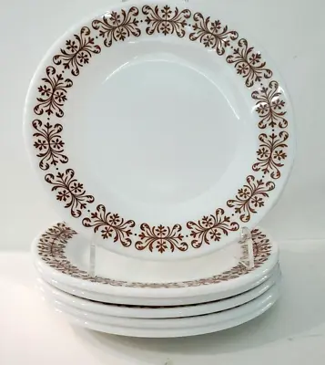 Buy Pyrex Tableware By Corning #730 Copper Filigree Brown Scroll 9  Plates Set Of 6 • 28.44£