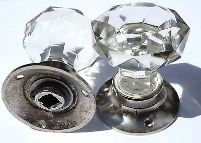 Buy Cut Glass Mortice Sparkling Door Knobs Chrome Base (pairs) Vintage Classic Style • 18.50£