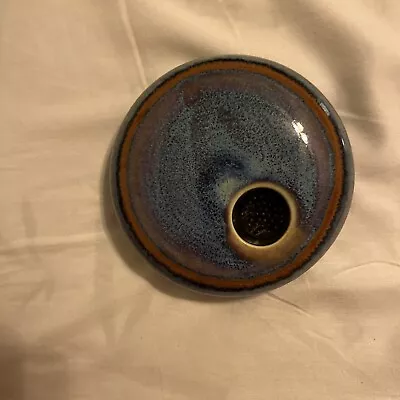 Buy Georgetown Pottery Ikebana Vase Ware Blue / Round / Flat / Flower Frog / Signed • 14.44£