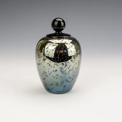 Buy Vintage Okra Glass -Black Iridescent Glass Scent Or Perfume Bottle • 59.99£