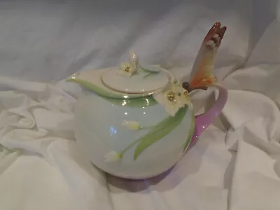 Buy Franz Porcelain Stunning Butterfly Large Teapot XP1878 • 89.99£
