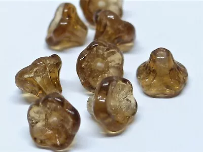 Buy 7mm Czech Pressed Glass Small Flower Bell Trumpet Spacer Beads - 30pcs • 1.29£