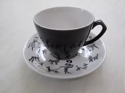 Buy Alfred Meakin Black Tea Cup And Saucer In A Poodles / Dog Design • 10£
