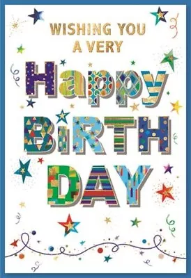 Buy Open Male Birthday Greeting Card 7 X5  Text Design • 1.99£