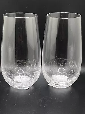 Buy Pier 1 Crackle ~Set Of 2~ Tall Tumblers Water Glasses New Multiples Available • 37.89£