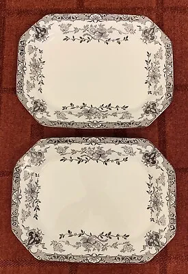 Buy 2 Vintage Burleigh Ware Orient Floral Serving Plates / Platters 10” X 7.5” • 8£