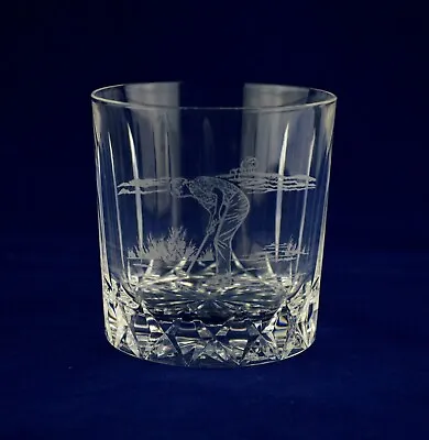 Buy Edinburgh Crystal Golf Scene Whiskey Glass / Tumbler 8.3cms (3-1/4″) Tall - 1st • 14.50£