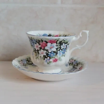 Buy Royal Albert Cup And Saucer Fragrance Series Clematis 70s 80s Bone China Floral • 15£