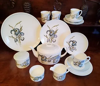 Buy 4 X Wedgwood Susie Cooper Iris Pattern Tea Set Teapot Milk Sugar Preserve Pot • 75£
