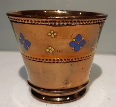 Buy Antique GAUDY  Welsh Lustre Copper Beaker, Pot Or Mug, Hand Painted. • 8.50£