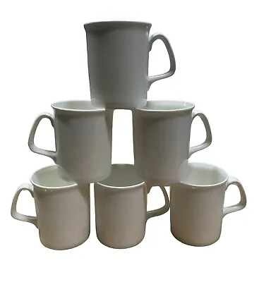 Buy Set Of 6 Plain White Fine Bone China Marlborough Mugs Coffee Tea Mug Set • 14.99£