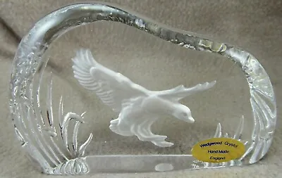 Buy Wedgwood Crystal Glass Handmade Flying Duck Paperweight  329g • 9.99£