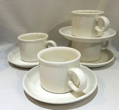 Buy Stonehenge Midwinter WHITE 4 Cup & Saucer Set Made England Oven To Tableware • 18.93£