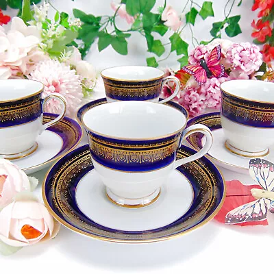 Buy Vintage Noritake Coffee Cup And Saucers X 4 Vienna Pattern Bone China 8 Pieces • 34.99£