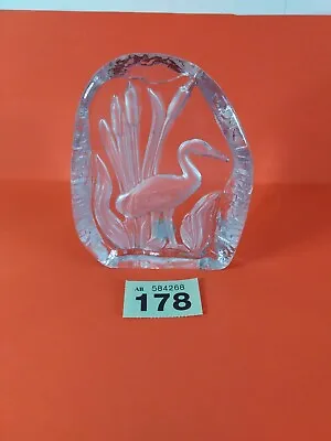 Buy Crystal Glass Paperweight Ornament   Crane  Heron   By  Goebel • 10.95£