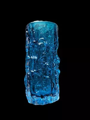 Buy Original Geoffrey Baxter For Whitefriars 6  Bark Effect Kingfisher Blue Vase • 59.99£