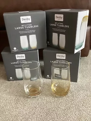 Buy Denby Impressions Yellow Large Tumblers X 8 Brand New In Box • 38.99£
