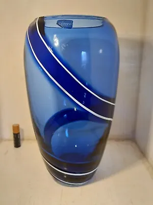 Buy A Fine , Large  Caithness , Blue & Striped Glass Vase . • 39.99£
