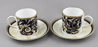 Buy Wedgwood China Cornucopia Accent Demitasse Coffee Cups & Saucers X 2 Excellent! • 54.50£
