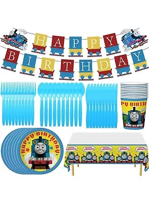 Buy Thomas Friends Birthday Party Tableware Theme Party Dinnerware Set Party Banner • 18£