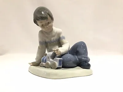 Buy Nao By Lladro Figurine  A New Toy  Boy With Train 1052 Retired  • 34.99£