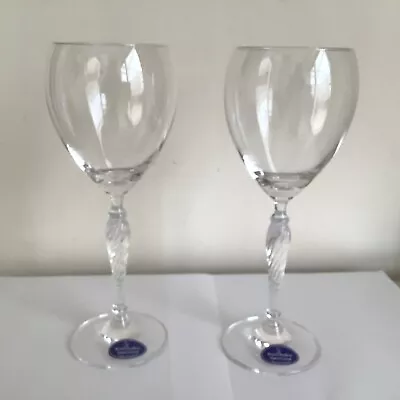 Buy 2 Royal Doulton Finest Crystal Twisted Stem Wine Glasses Home Bar • 7.99£