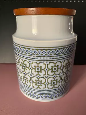 Buy Vintage Hornsea Pottery Blue Tapestry Pattern Storage Jar Plain Medium 6  MCM • 18£