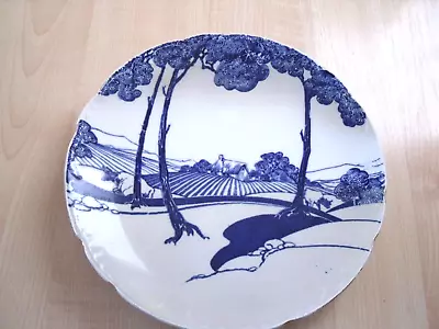 Buy Fenton Pottery Blue And White Plate, Rural Scene • 7.50£