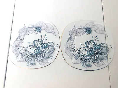Buy Chance Glass Vintage Pair Of Side Plates Honeysuckle Flower Design • 7.99£
