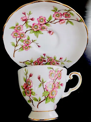 Buy Antique Royal Tuscan England Bone China Footed Tea Cup & Saucer ”Springtime”Gold • 33.78£