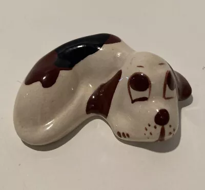 Buy Vintage Hound Dog Figurine Circa 1940's California Pottery Brown/Black/White • 8.60£
